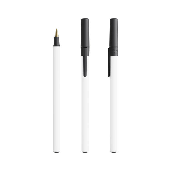 BIC® Round Stic® Ecolutions® personalizzata — Nero Riciclato / Inchiostro Blu
