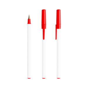 BIC® Round Stic® Ecolutions® personalizzata — Rosso Riciclato / Inchiostro Blu