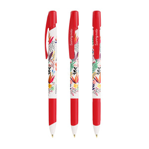 BIC® Media Clic Grip Ecolutions personalizzata — Bianco/Rosso / Inchiostro Blu (esempio di personalizzazione)