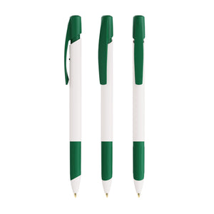 BIC® Media Clic Grip Ecolutions personalizzata — Bianco/Verde / Inchiostro Blu