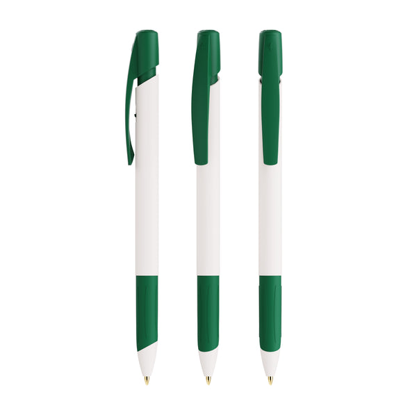 BIC® Media Clic Grip Ecolutions personalizzata — Bianco/Verde / Inchiostro Blu