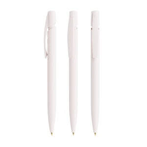 BIC® Media Clic Ecolutions® Plus personalizzata — Bianco Riciclato / Inchiostro Blu