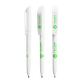 BIC® Super Clip Ecolutions® personalizzata — Bianco Riciclato / Inchiostro Blu (esempio di personalizzazione)