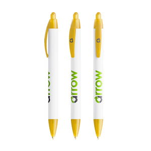 BIC® Wide Body Ecolutions® personalizzata — Giallo Frosted / Inchiostro Blu (esempio di personalizzazione)