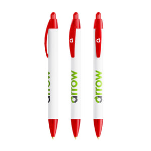 BIC® Wide Body Ecolutions® personalizzata — Rosso Frosted / Inchiostro Blu (esempio di personalizzazione)