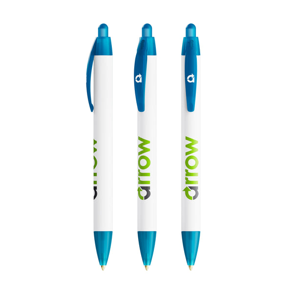 BIC® Wide Body Ecolutions® personalizzata — Azzurro Frosted / Inchiostro Blu (esempio di personalizzazione)