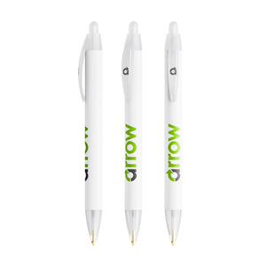 BIC® Wide Body Ecolutions® personalizzata — Bianco Frosted / Inchiostro Blu (esempio di personalizzazione)