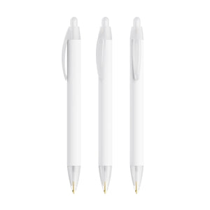 BIC® Wide Body Ecolutions® personalizzata — Bianco Frosted / Inchiostro Blu