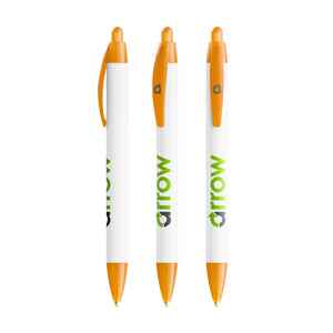 BIC® Wide Body Ecolutions® personalizzata — Arancio Frosted / Inchiostro Blu (esempio di personalizzazione)
