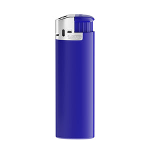 BIC® J38 Accendino con cappuccio cromato personalizzato — Corpo blu scuro - base - forcella - cofano cromatico