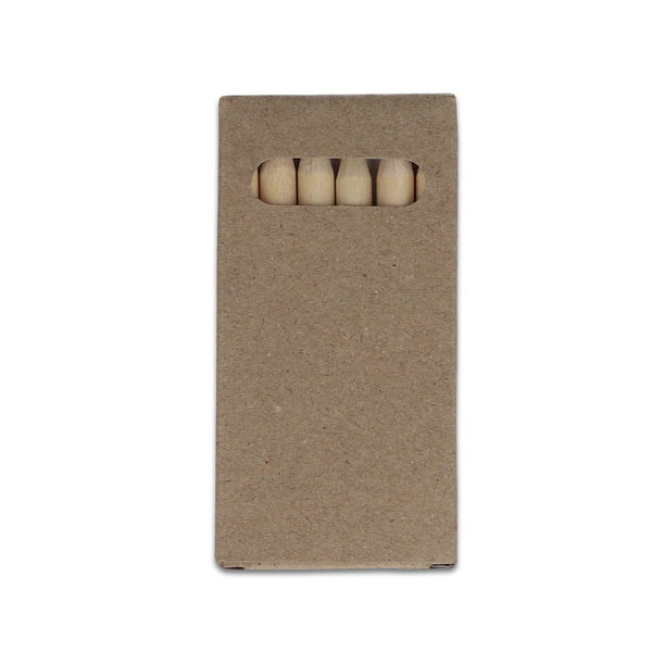 6 matite colorate in scatola kraft natural - personalizzabile con logo