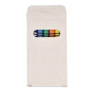 6 pastelli cera in scatola di cartone del latte beige - personalizzabile con logo