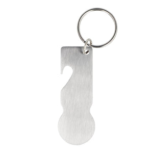 SS Portachiavi a gettone per carrello color argento - personalizzabile con logo