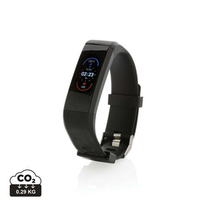 Activity tracker Sense Fit in TPU riciclato RCS nero - personalizzabile con logo