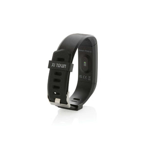 Activity tracker Sense Fit in TPU riciclato RCS nero - personalizzabile con logo