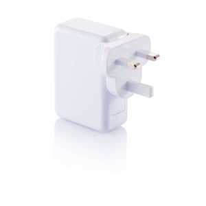 Adattatore da viaggio con quattro porte USB bianco - personalizzabile con logo