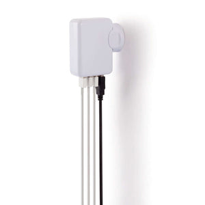 Adattatore da viaggio con quattro porte USB bianco - personalizzabile con logo