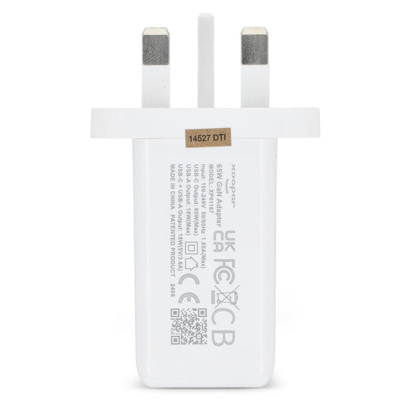 Adattatore di alimentazione Xoopar ICE-G 65W GaN con spina britannica - personalizzabile con logo