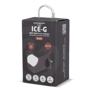 Adattatore di alimentazione Xoopar ICE-G 65W GaN con spina britannica - personalizzabile con logo