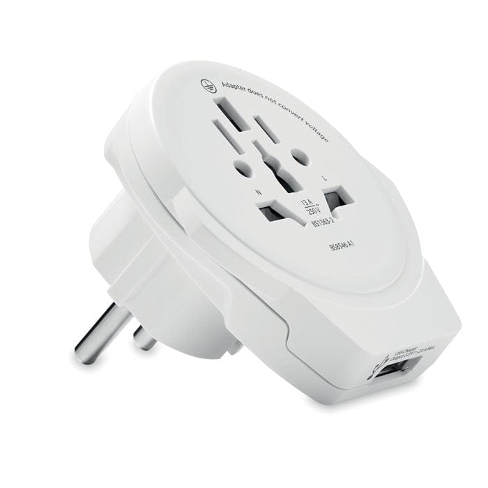 Adattatore Skross USB bianco - personalizzabile con logo