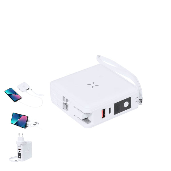Adattatore Viaggio Multifunzione Joks bianco - personalizzabile con logo
