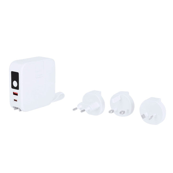 Adattatore Viaggio Multifunzione Joks bianco - personalizzabile con logo