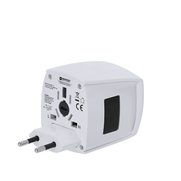 Adattatore Viaggio Universale Skross MUV MICRO bianco - personalizzabile con logo