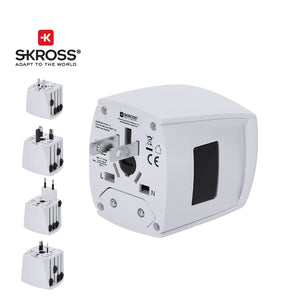 Adattatore Viaggio Universale Skross MUV MICRO bianco - personalizzabile con logo