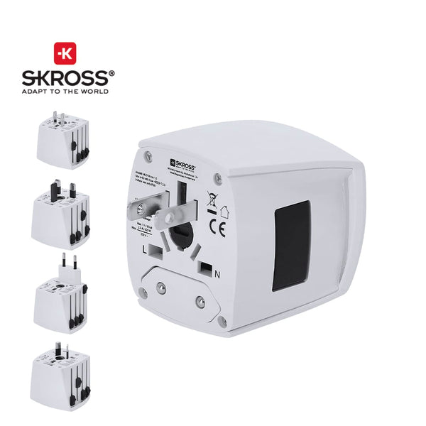 Adattatore Viaggio Universale Skross MUV MICRO bianco - personalizzabile con logo