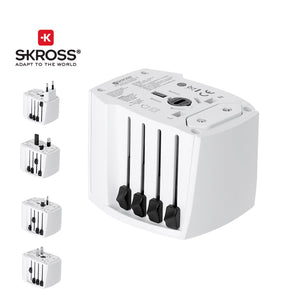 Adattatore Viaggio Universale Skross MUV USB 30W PD bianco - personalizzabile con logo