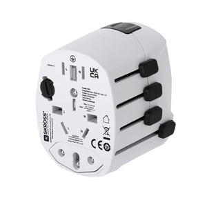 Adattatore Viaggio Universale Skross PRO 3-POLE bianco - personalizzabile con logo