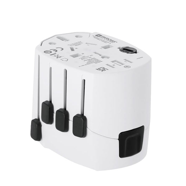 Adattatore Viaggio Universale Skross PRO 3-POLE bianco - personalizzabile con logo