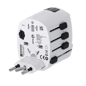 Adattatore Viaggio Universale Skross PRO 3-POLE bianco - personalizzabile con logo