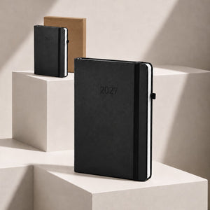 Agenda Velmont nero - personalizzabile con logo