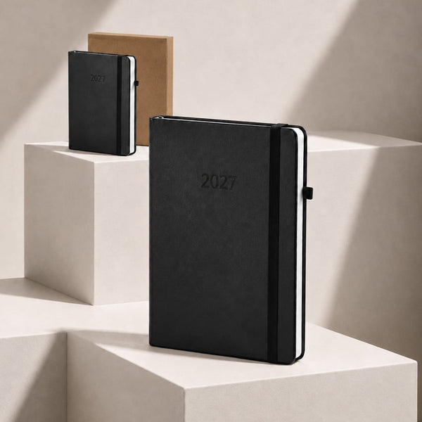 Agenda Velmont nero - personalizzabile con logo