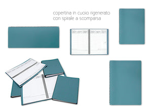 AGENDE FLEXY - Agende personalizzate flessibili Made in Italy Cuoio Rigenerato / Settimanale 17 x 24 / 50 pezzi - personalizzabile con logo