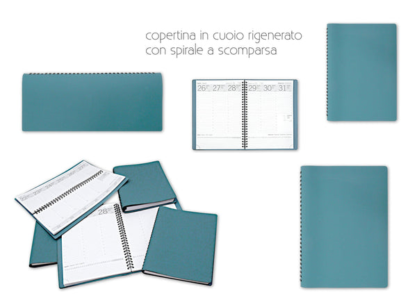 AGENDE FLEXY - Agende personalizzate flessibili Made in Italy Cuoio Rigenerato / Settimanale 17 x 24 / 50 pezzi - personalizzabile con logo