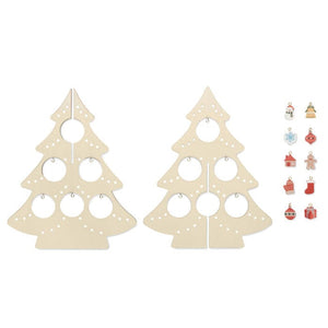 Albero di Natale in legno decor beige - personalizzabile con logo