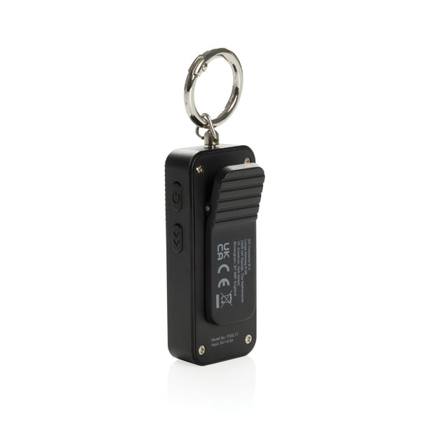 Allarme personale ricaricabile GuardBuddy con type C  RCS nero - personalizzabile con logo