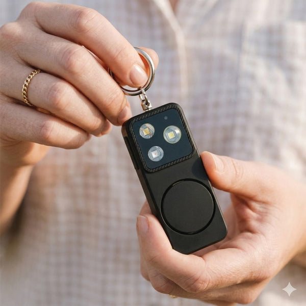 Allarme personale ricaricabile GuardBuddy con type C  RCS nero - personalizzabile con logo
