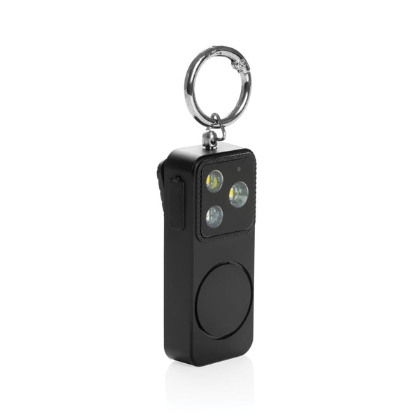 Allarme personale ricaricabile GuardBuddy con type C  RCS nero - personalizzabile con logo
