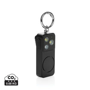 Allarme personale ricaricabile GuardBuddy con type C  RCS nero - personalizzabile con logo