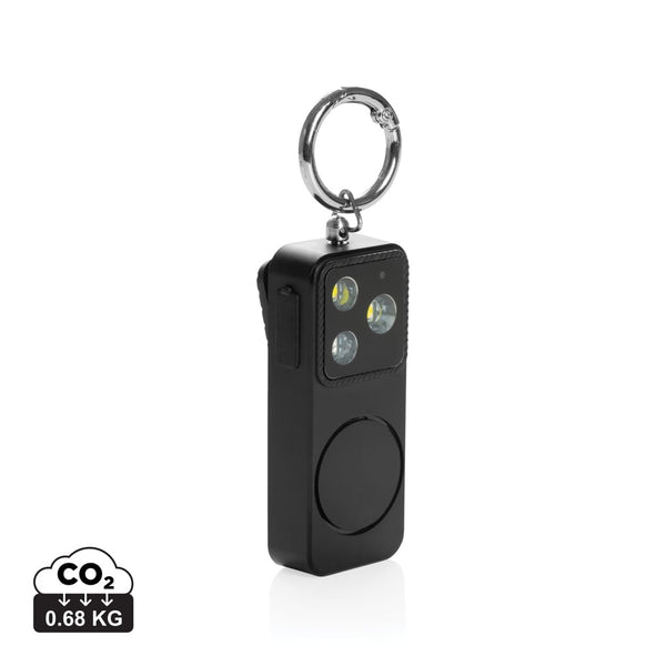 Allarme personale ricaricabile GuardBuddy con type C  RCS nero - personalizzabile con logo