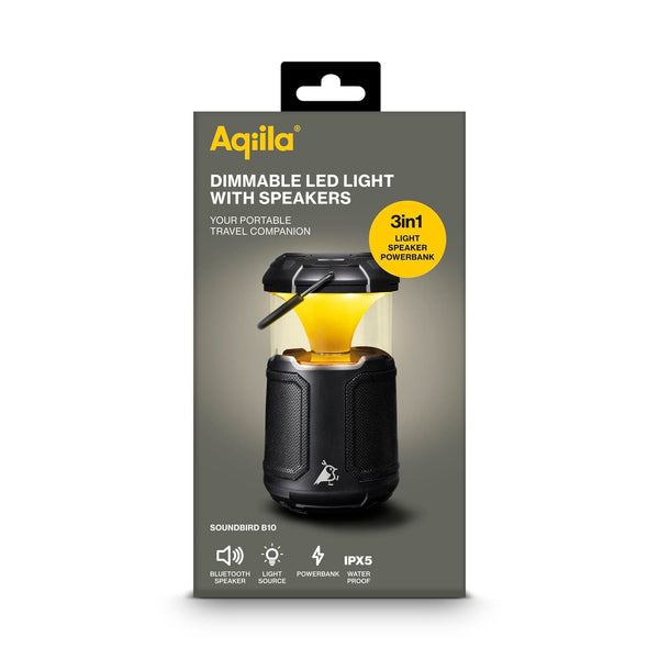 Altoparlante Bluetooth Aqiila Soundbird B10 con luce e powerbank Nero - personalizzabile con logo