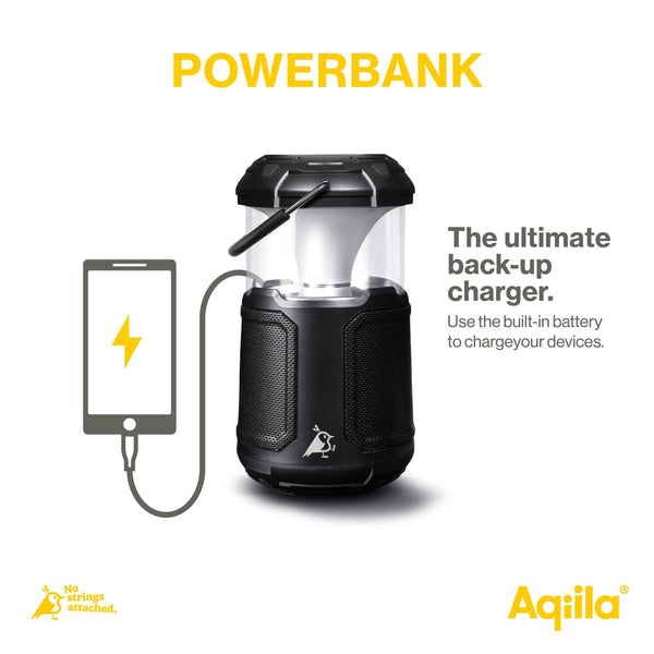 Altoparlante Bluetooth Aqiila Soundbird B10 con luce e powerbank Nero - personalizzabile con logo
