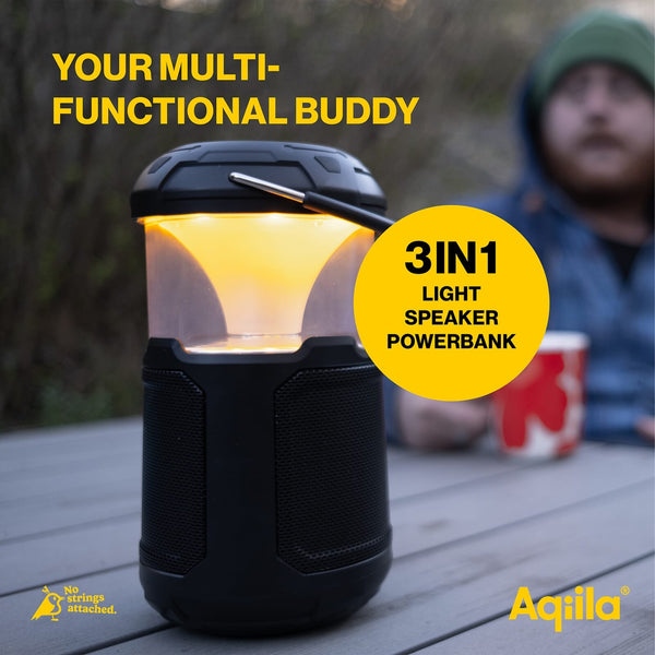 Altoparlante Bluetooth Aqiila Soundbird B10 con luce e powerbank Nero - personalizzabile con logo