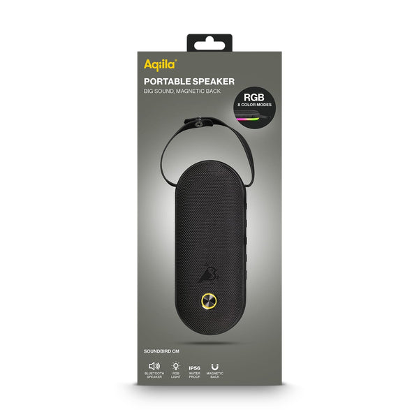 Altoparlante Bluetooth Aqiila Soundbird CM da 30 W con luci RGB Nero - personalizzabile con logo