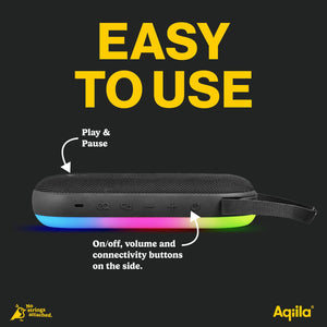 Altoparlante Bluetooth Aqiila Soundbird CM da 30 W con luci RGB Nero - personalizzabile con logo