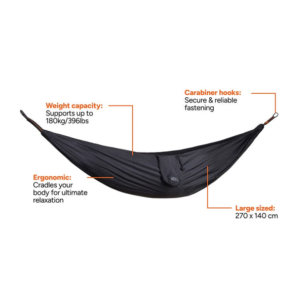 Amaca outdoor Nordic Drift Trail GRS nero - personalizzabile con logo
