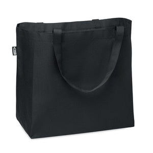 Ampia shopper in RPET Nero - personalizzabile con logo